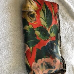Patricia Nash Floral Print Leather Wristlet